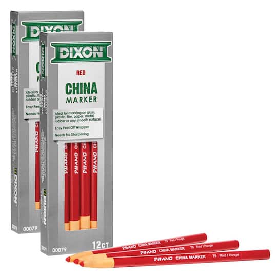 Dixon® Phano China Markers, 2 Packs of 12 By Dixon Ticonderoga Company in Red | Michaels®